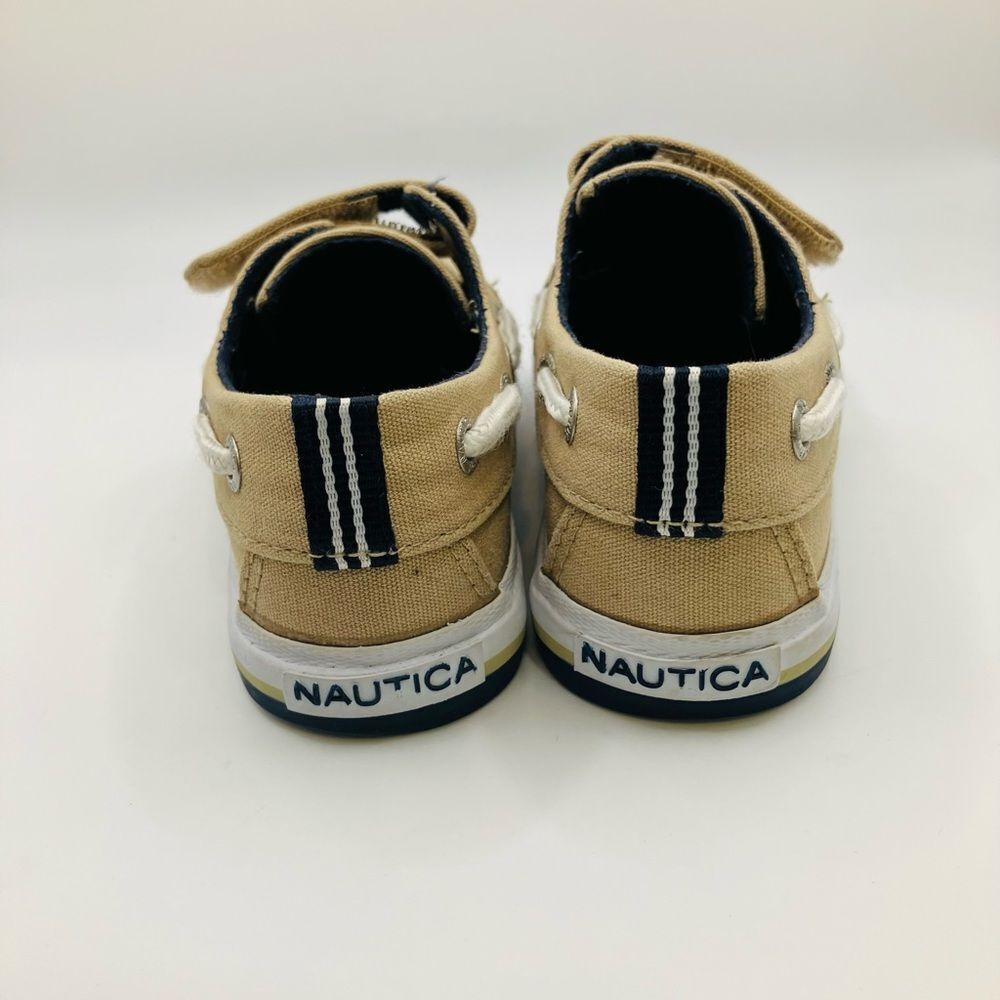 Nautica Little River Canvas Tan Deck Slip On Toddler Boy Shoe SZ 10 Gently Used - Picture 5 of 9